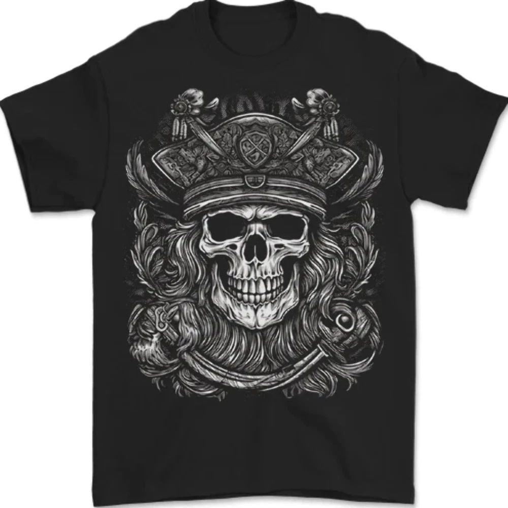A Fantasy Pirate Skull Mens 100% Cotton Unisex , , , Long Sleeve Tee