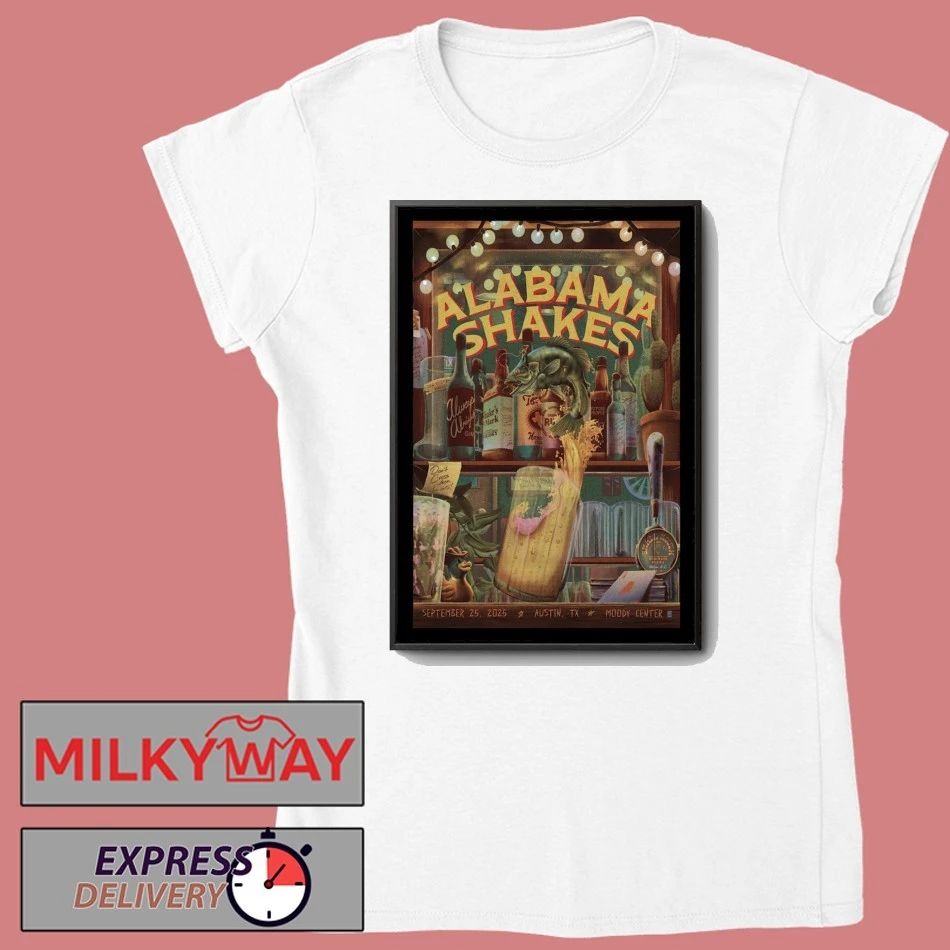 Alabama Shakes Moody Center 25 Sept 2025 Event Poster shirt Unisex , , , Long Sleeve Tee