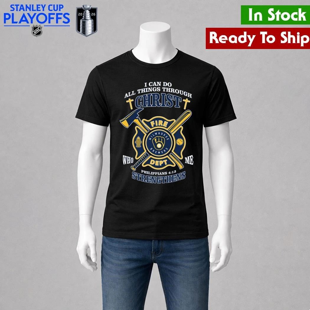 Milwaukee Brewers I Can Do All Things Through Christ Strengthens Shirt Unisex , , , Long Sleeve Tee