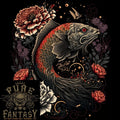 Fantasy Dragon Fish With Roses Mens Light Cotton Unisex , , , Long Sleeve Tee
