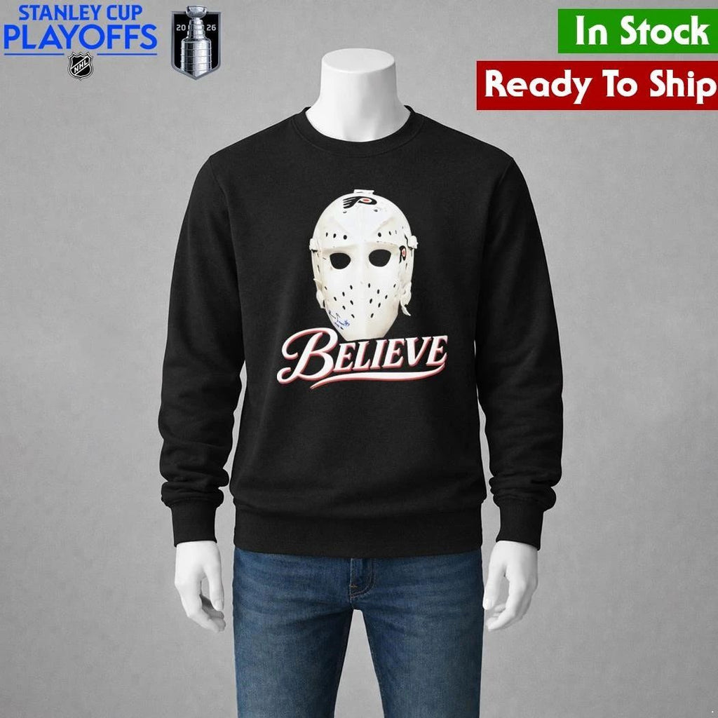 Parent Ice Hockey Mask Believe Shirt Unisex , , , Long Sleeve Tee