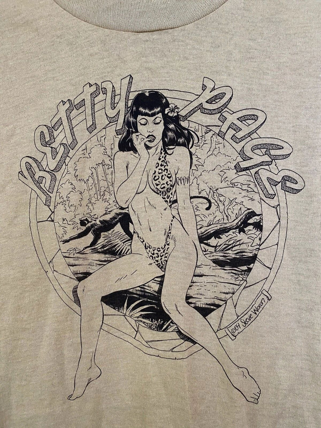 Steve Woron 1990 BETTY PAGE Tshirt-NEW You Are Buying Directly from the Artist Unisex , , , Long Sleeve Tee