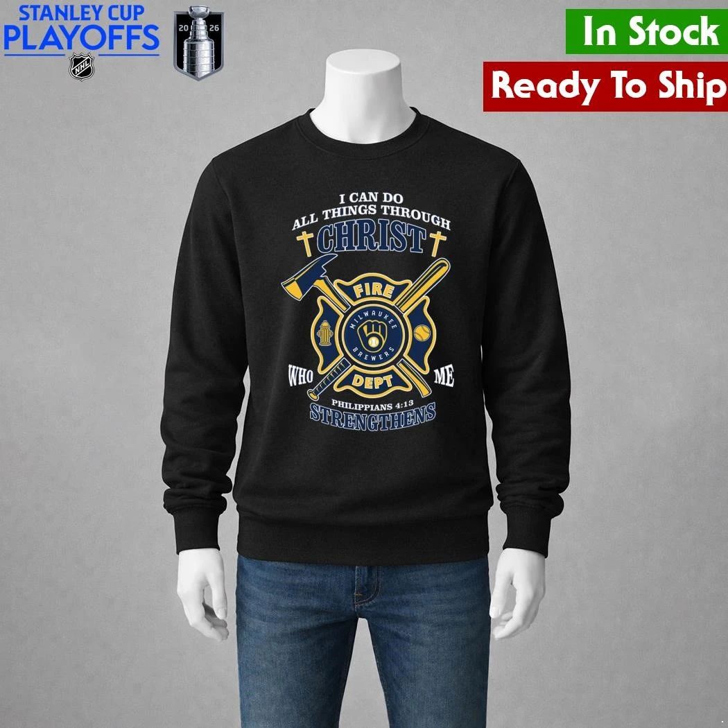 Milwaukee Brewers I Can Do All Things Through Christ Strengthens Shirt Unisex , , , Long Sleeve Tee