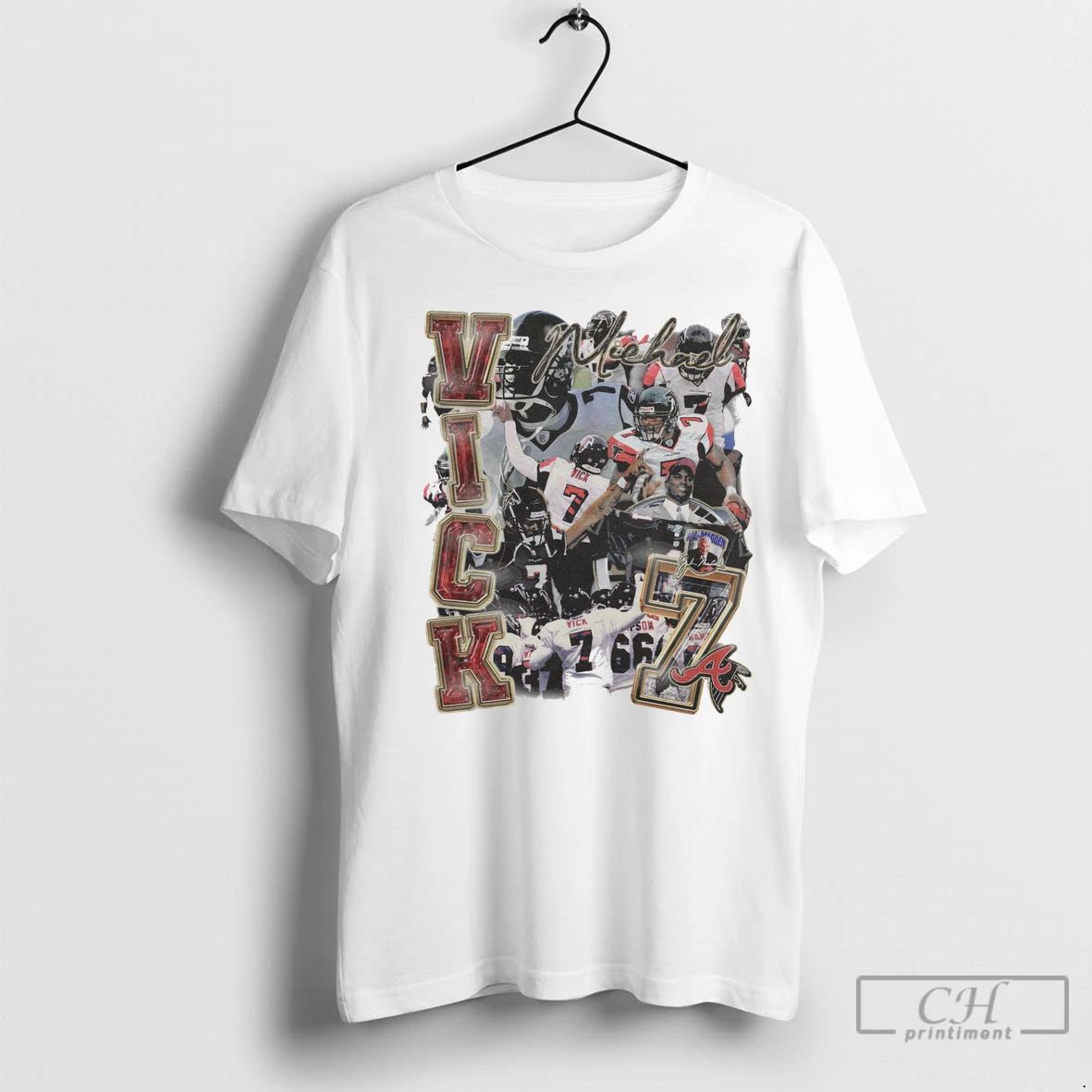 Premium Mike Vick Falcons Tee 8 Unisex , , , Long Sleeve Tee