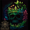 Fantasy Skull King in a Wreath Mens Light Cotton Unisex , , , Long Sleeve Tee