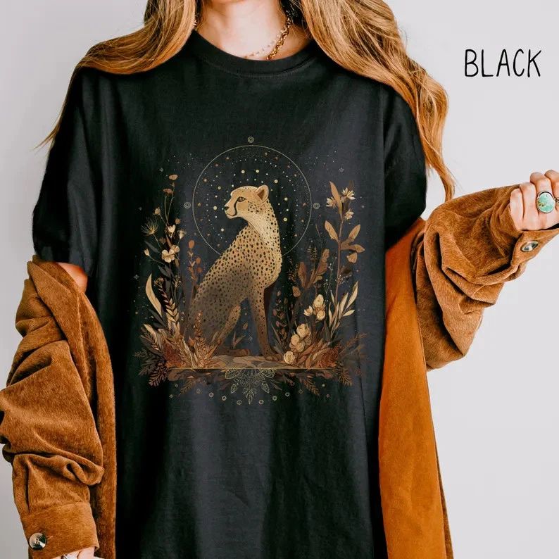 Boho Cheetah Retro Animal Graphic Style Comfort Tee Unisex , , , Long Sleeve Tee