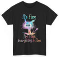 It's Fine I'm Fine Everything Is Fine Shirt Tie Dye Cat Unisex , , , Long Sleeve Tee