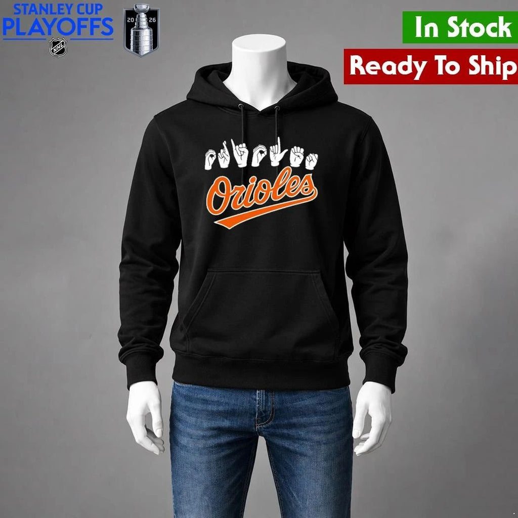 ASL Hand Sign Orioles Shirt Unisex , , , Long Sleeve Tee