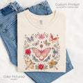 Watercolor Flowers Butterfly Boho Comfort Tee Shirt Women Unisex , , , Long Sleeve Tee