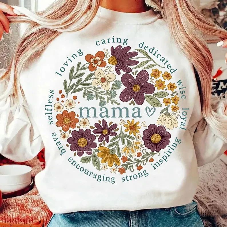 Boho Mama Floral Comfort Tee Mother's Day Gift Unisex , , , Long Sleeve Tee