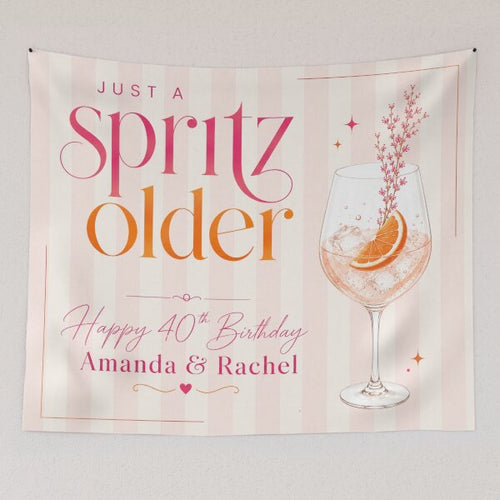-CUSTOM 40th Birthday Tapestry 8 - just a spritz older by taylorvinyls